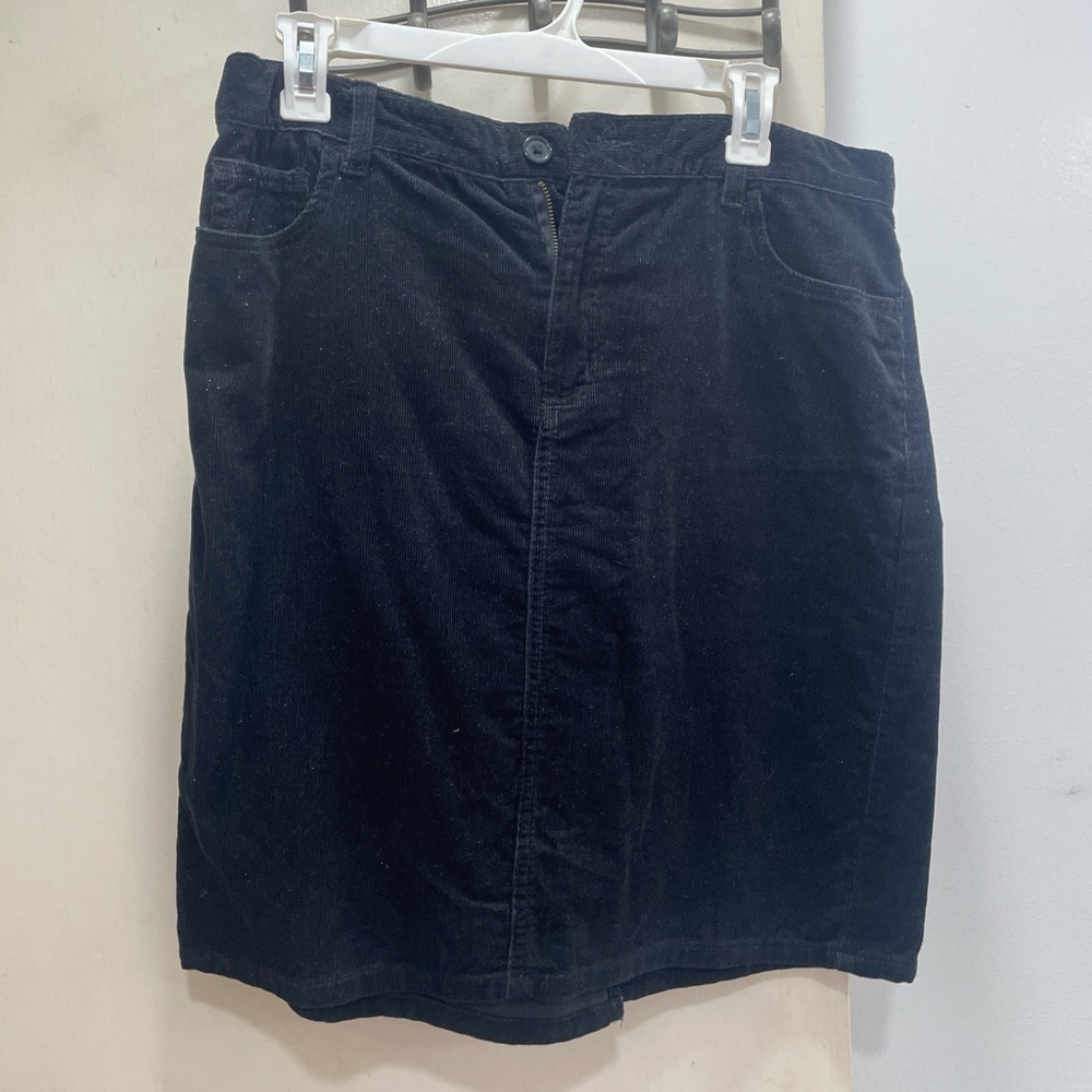 Classic Black Corduroy Skirt